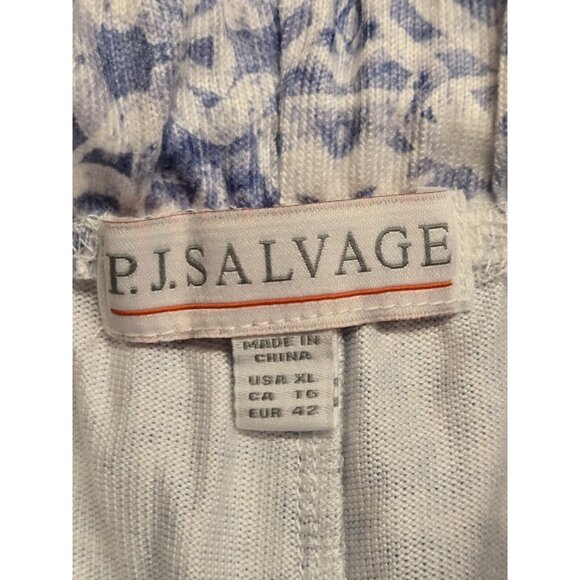PJ Salvage Sleep Shorts Womens XL Blue Boho Batik Soft Knit Loungewear Sleepwear - Picture 6 of 8